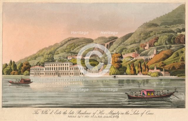 'The Villa d'Este the late Residence of Her Majesty on the Lake of Como', 1820. Creator: Unknown.