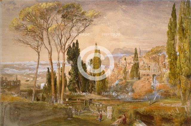 The Villa d'Este at Tivoli, 1838. Artist: Samuel Palmer.