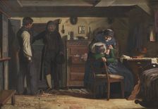 The Village Carpenter Bringing a Coffin for a Dead Child, 1857. Creator: Christen Dalsgaard