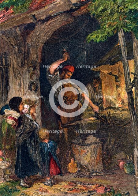 The village blacksmith. Artist: Unknown