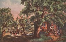 The Village Blacksmith, pub. 1864, Currier & Ives (Colour Lithograph)