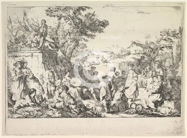 The Village Festival (Fête de village dans la campagne romaine), ca. 1735-40. Creator: Jean Baptiste Marie Pierre.