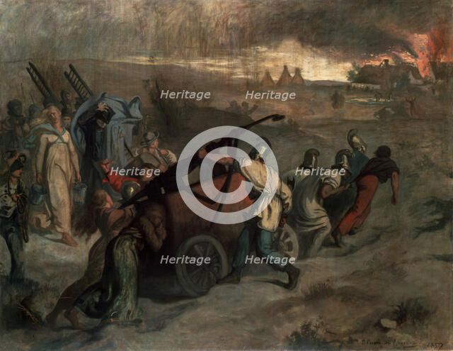 'The Village Firemen', 1857.  Creator: Pierre Puvis de Chavannes.