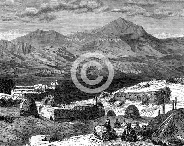 The village of Gharzen and the Mountains of Kurdistan, 19th century. Artist: Unknown