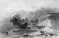 The Village of Khandoo, Himalaya Mountains 1845. Creator: William Purser