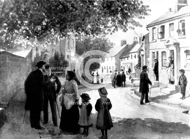 The village of Hawarden after the announcement of Mr. Gladstone's death, 1898. Creator: Unknown.