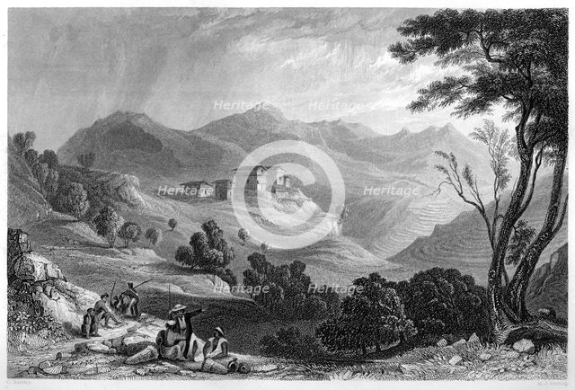 The village of Naree, India, c1860.Artist: MJ Starling