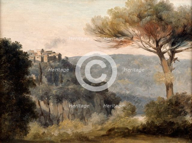 'The village of Nemi', late 18th/early 19th century. Artist: Pierre Henri de Valenciennes