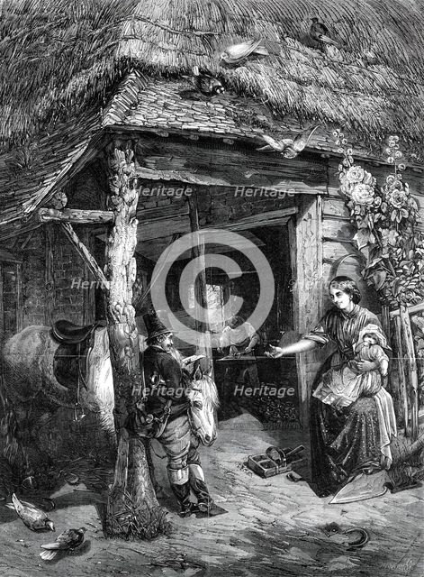 "The Village Smithy", by Lewis, in the Crystal Palace Picture Gallery, 1860. Creator: Morgan.