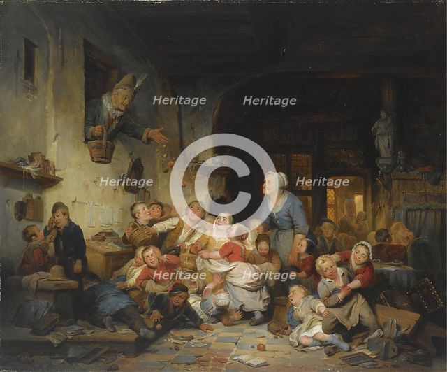 The Village School. Artist: Braekeleer, Ferdinand de, the Elder (1792-1883)