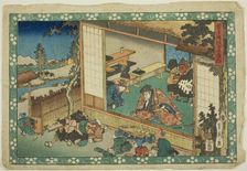 The Village School Scene (Terakoya), from the series "Sugawara's Secrets..., c.1830/44. Creator: Sadahide Utagawa
