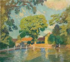 The Village Pond, Upton Grey c1914. Artist: Emile Claus