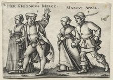 The Village Wedding: Her Gregorius Mercz / Marcus April, 1546. Creator: Hans Sebald Beham (German, 1500-1550)
