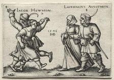 The Village Wedding: Jacob Hewmon / Lawrencius Augstmon, 1546. Creator: Hans Sebald Beham (German, 1500-1550)