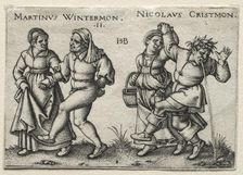 The Village Wedding: Martinus Wintermon / Nicolaus Cristmon, 1546. Creator: Hans Sebald Beham (German, 1500-1550)