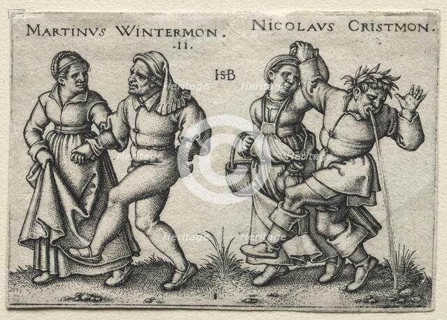 The Village Wedding: Martinus Wintermon / Nicolaus Cristmon, 1546. Creator: Hans Sebald Beham (German, 1500-1550).