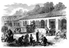 The Vintage of Medoc: the cuvier at Chateau Lafitte, 1871. Creator: Unknown