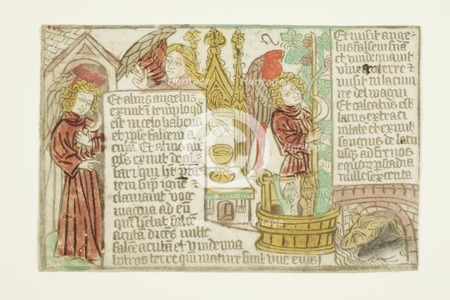 The Vintage of the Grapes of the Vine, from the Blockbook Apocalypse, 1465-70. Creator: Unknown.