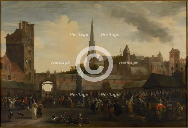The Vismarkt in Antwerp , 1695. Creator: Minderhout, Hendrik van (1632-1696).