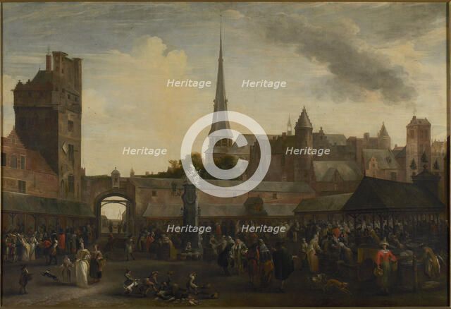 The Vismarkt in Antwerp , 1695. Creator: Minderhout, Hendrik van (1632-1696).