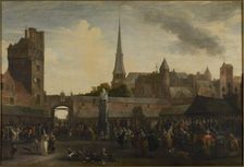 The Vismarkt in Antwerp , 1695. Creator: Minderhout, Hendrik van (1632-1696)