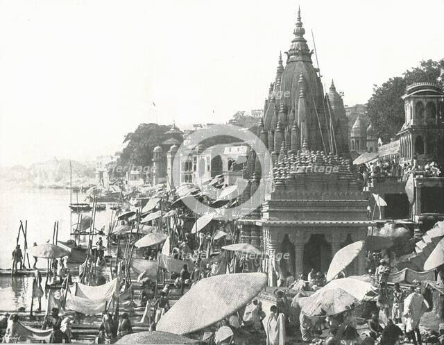'The Vishnu Pond and Ghat', Benares, India, 1895.  Creator: Unknown.
