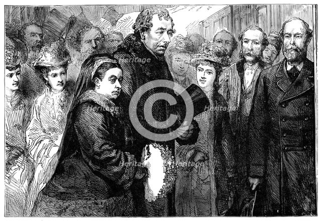 The visit of Queen Victoria (1819-1901) to Hughenden Manor, High Wycombe, 1877. Artist: Unknown