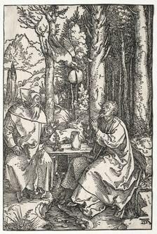 The Visit of St. Anthony to St. Paul the Hermit, c. 1504. Creator: Albrecht Dürer (German, 1471-1528)