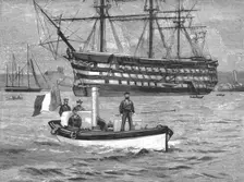 'The Visit of the French Fleet; Foes No Longer - French Sailors Visiting the "Victory", 1891. Creator: Unknown