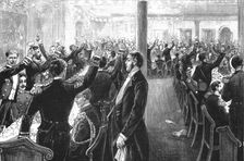 The Visit of the French Fleet: "For they are jolly good fellows, and so say all of us", 1891. Creator: Charles Joseph Staniland