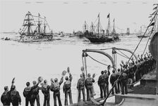The Visit of the French Fleet: The Review at Spithead by HM The Queen 1891 Creator: Unknown