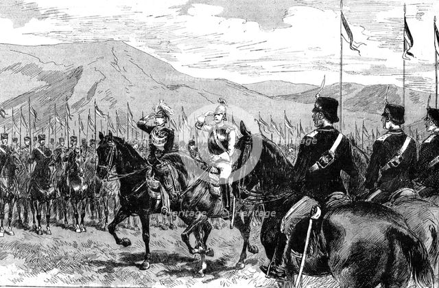 ''The Visit of the German Emperor to Rome; the Emperor and the King of Italy passing between lines o Creator: Unknown.