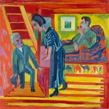 The Visit - Couple and Newcomer, 1922. Creator: Ernst Kirchner