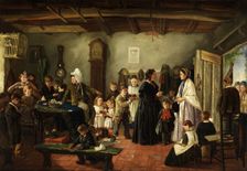 The visit to the classroom, 1859. Creator: Charles Hunt