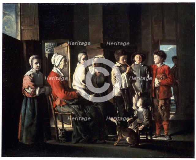 'The Visit to the Grandmother', 1645.  Artist: Louis Le Nain