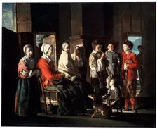 The Visit to the Grandmother 1645. Artist: Louis Le Nain