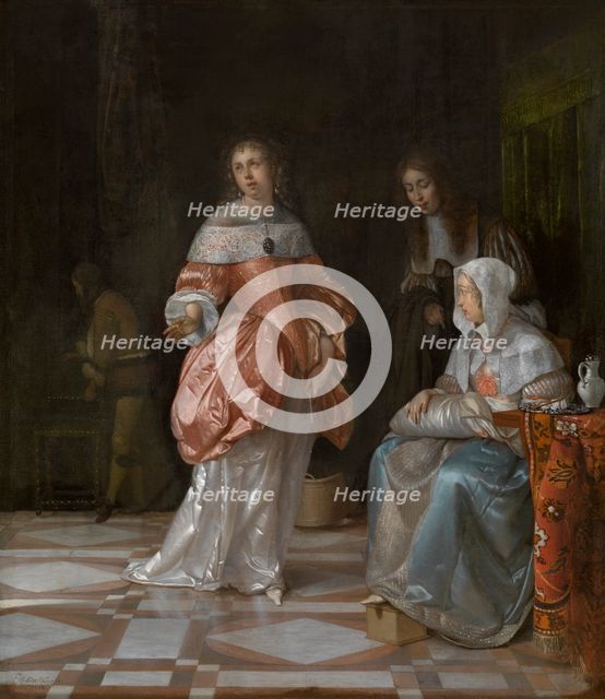 The Visit to the Nursery, 1664. Creator: Eglon Hendrik van der Neer.