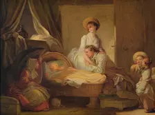 The Visit to the Nursery c1775. Artist: Jean-Honore Fragonard
