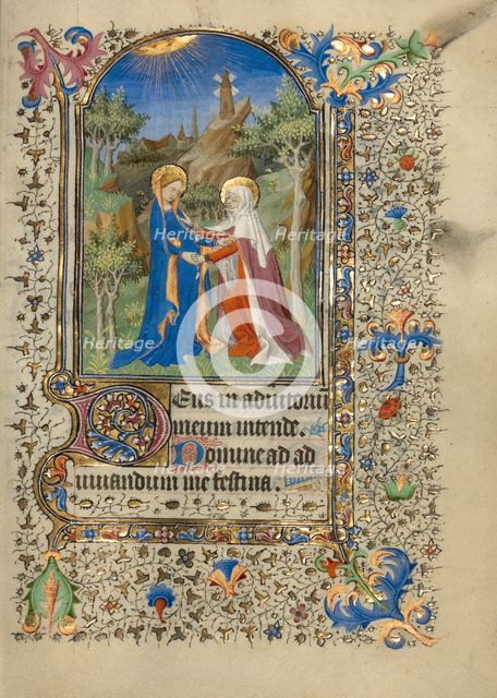The Visitation; Book of Hours, about 1420-1430. Creator: Master of the Harvard Hannibal.