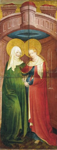 The Visitation (exterior wing of the altarpiece allegedly from Saint Peter's, Frankfurt), c1420. Creator: Master of the Middle Rhine