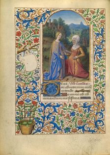 The Visitation; Katherine Hours, about 1480-1485. Creator: Jean Bourdichon