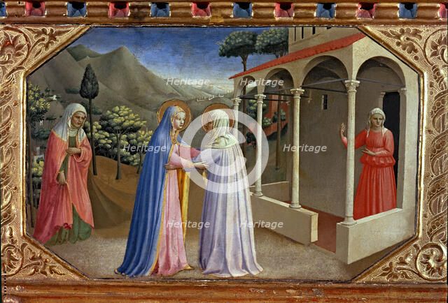 The Visitation', one of the five small tables that make up the Annunciation Altarpiece, c. 1440.