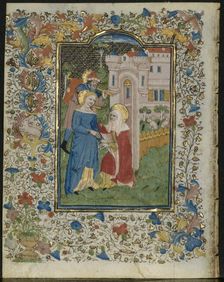 The Visitation: Leaf from a Book of Hours (5 of 6 Excised Leaves), c. 1420. Creator: Henri d'Orquevaulx (French); Workshop, or