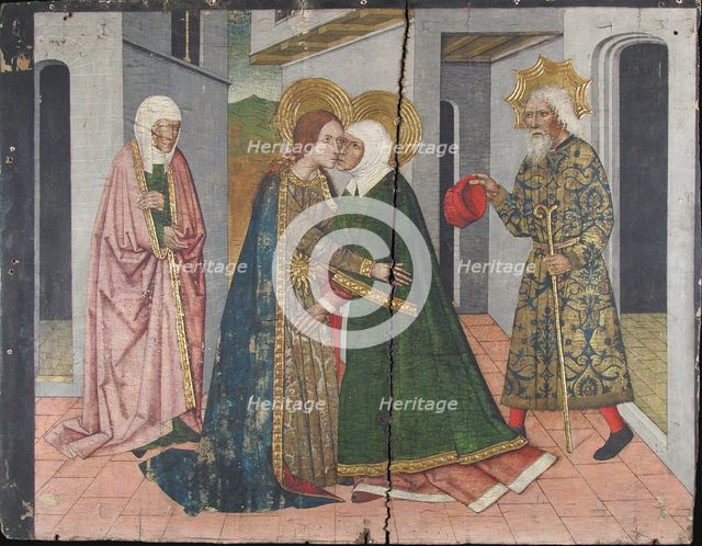 The Visitation Panel from Saint John Retable, 15th century. Creator: Domingo Ram.