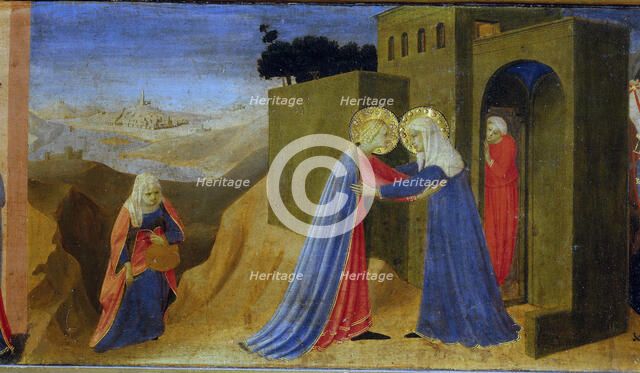 The Visitation. Predella of the Altarpiece The Annunciation, c. 1433-1434. Creator: Angelico, Fra Giovanni, da Fiesole (ca. 1400-1455).