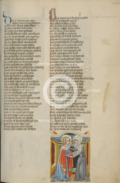 The Visitation; Weltchronik, about 1400-1410. Creator: Unknown.