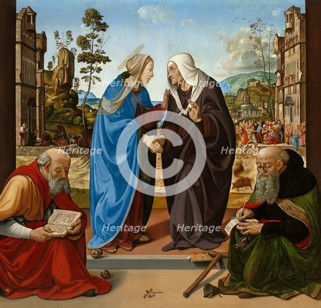 The Visitation with Saint Nicholas and Saint Anthony Abbot, c. 1489/1490. Creator: Piero di Cosimo.