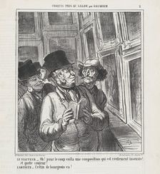 The visitor and the artist, from "Sketches from the Salon". Le Charivari, May 30, 1864 Creator: Honore Daumier