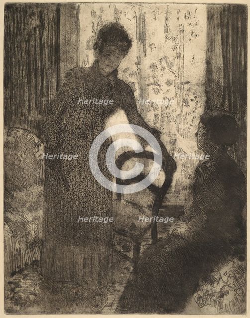 The Visitor, c. 1880. Creator: Mary Cassatt.