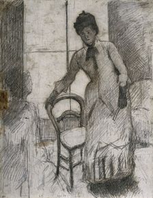 The Visitor (recto), c. 1881. Creator: Mary Cassatt (American, 1844-1926)